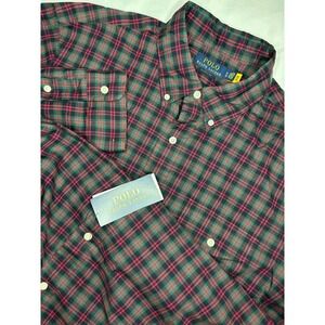 Polo Ralph Lauren‎ Classic Fit Plaid Button Down Shirt Men's XL Green & Red NWT